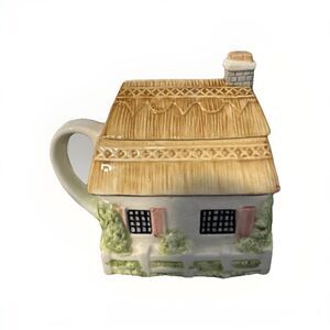 Tea Pot Porcelain Rectangle House With Roof, Vintage Kitchen